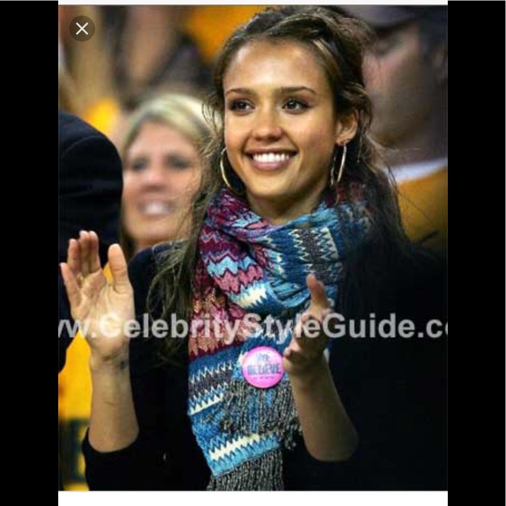 Multi colored Tolani scarf a Kardashian favorite